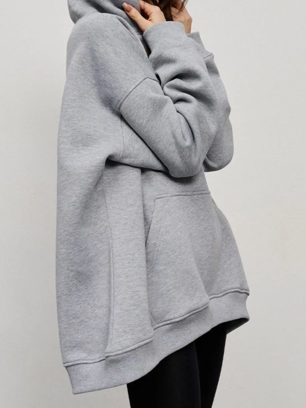 The Oversized Kangaroo Pocket Hoodie Loungwear Trendsi