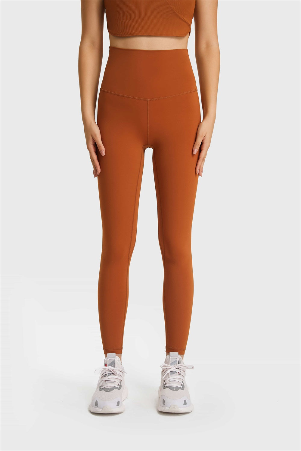 Millennia Ultra Soft High Waist Leggings Brown Trendsi