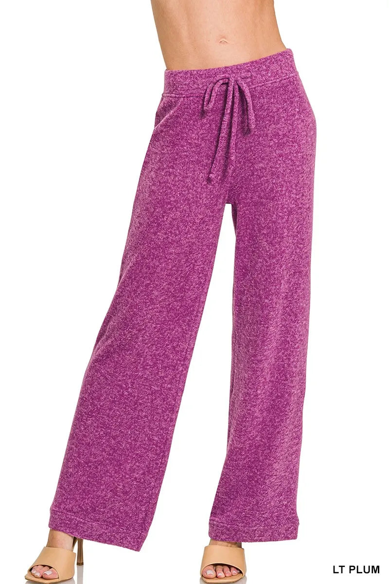 Zenana Soft Brushed Hacci Pants Trendsi