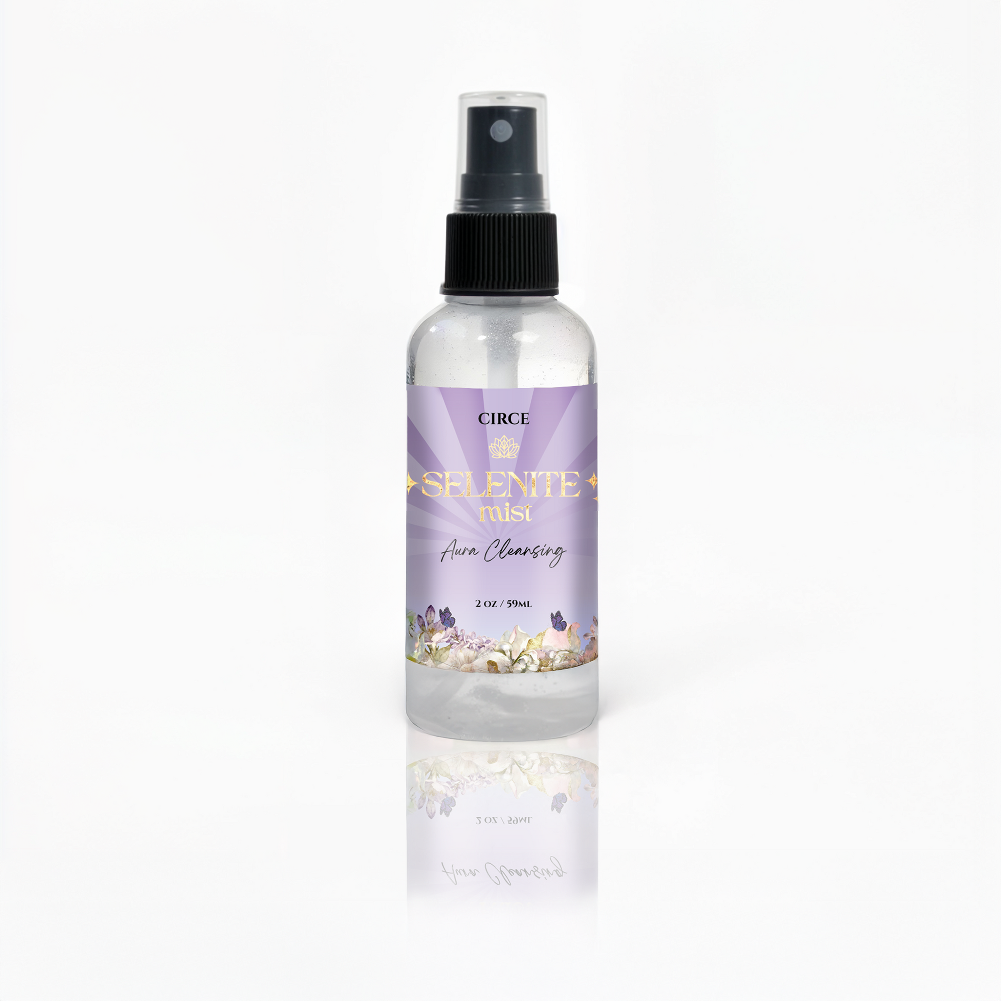 Selenite Aura Cleansing Mist – 2 oz Energy Clearing Spray | White Tea & Ginger Circe Boutique