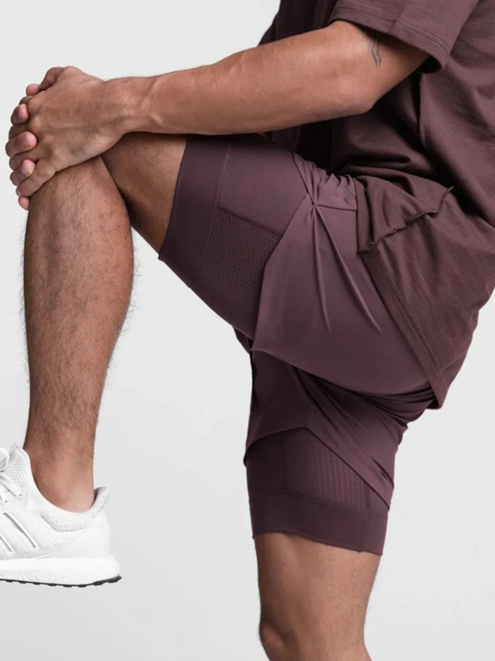 Men's Drawstring Active Shorts Plum Purple Trendsi