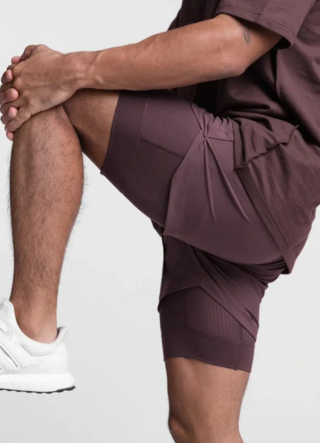 Men's Drawstring Active Shorts Plum Purple Trendsi