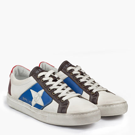 Mens, Northbound Distressed Sneaker White Blue, Mens