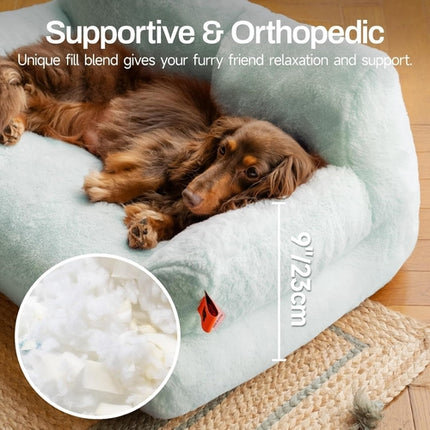 Sky Blue Plush Pet Bed