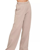 Ash Fleece Pocketed Sweatpants ASH MOCHA Trendsi