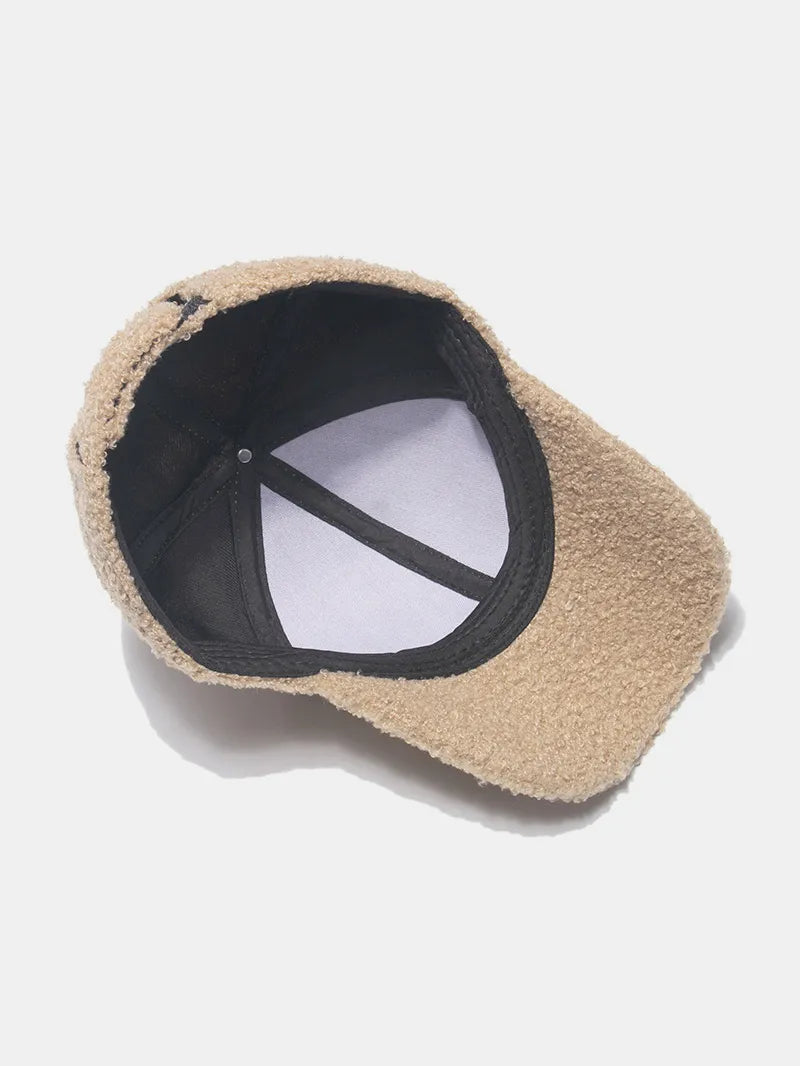Sherpa Solid Color Baseball Cap Trendsi