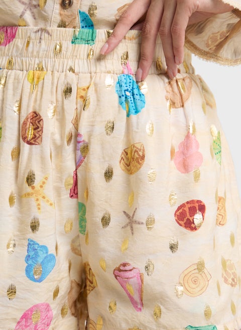 Colorful Summer Print Shirt and Short Set Trendsi