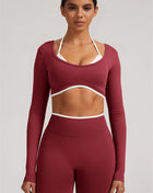 The Elevate Long Sleeve Crop top Shorts 2-Piece Set