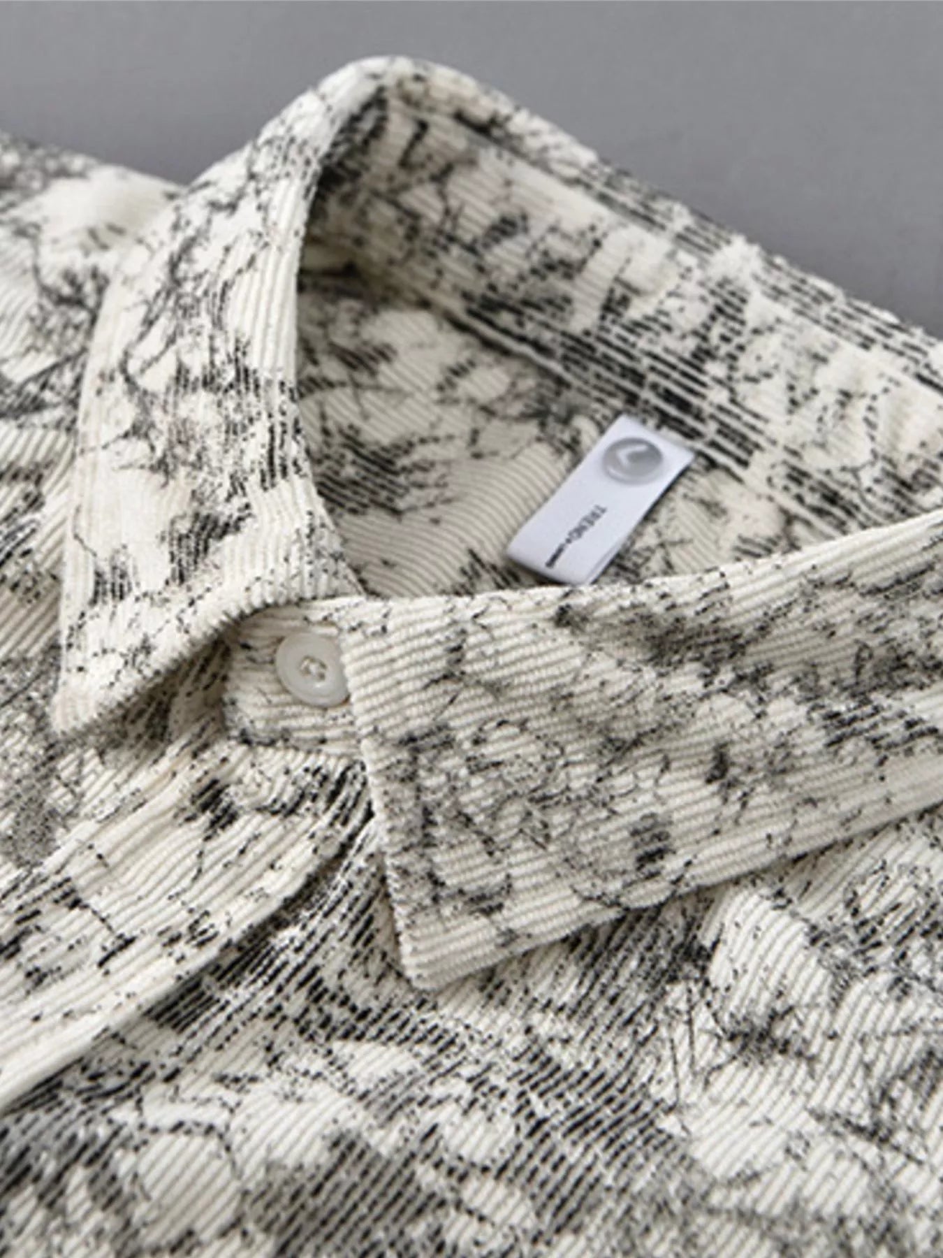 Apricot Pattern Button Up Long Sleeve shirts Trendsi