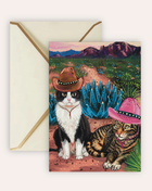 Cowboy Cats Fine Art Greeting Card