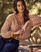 Camel Chenille Soft Yarn Texture Button up Cardigan Sweater Knitwear Trendsi