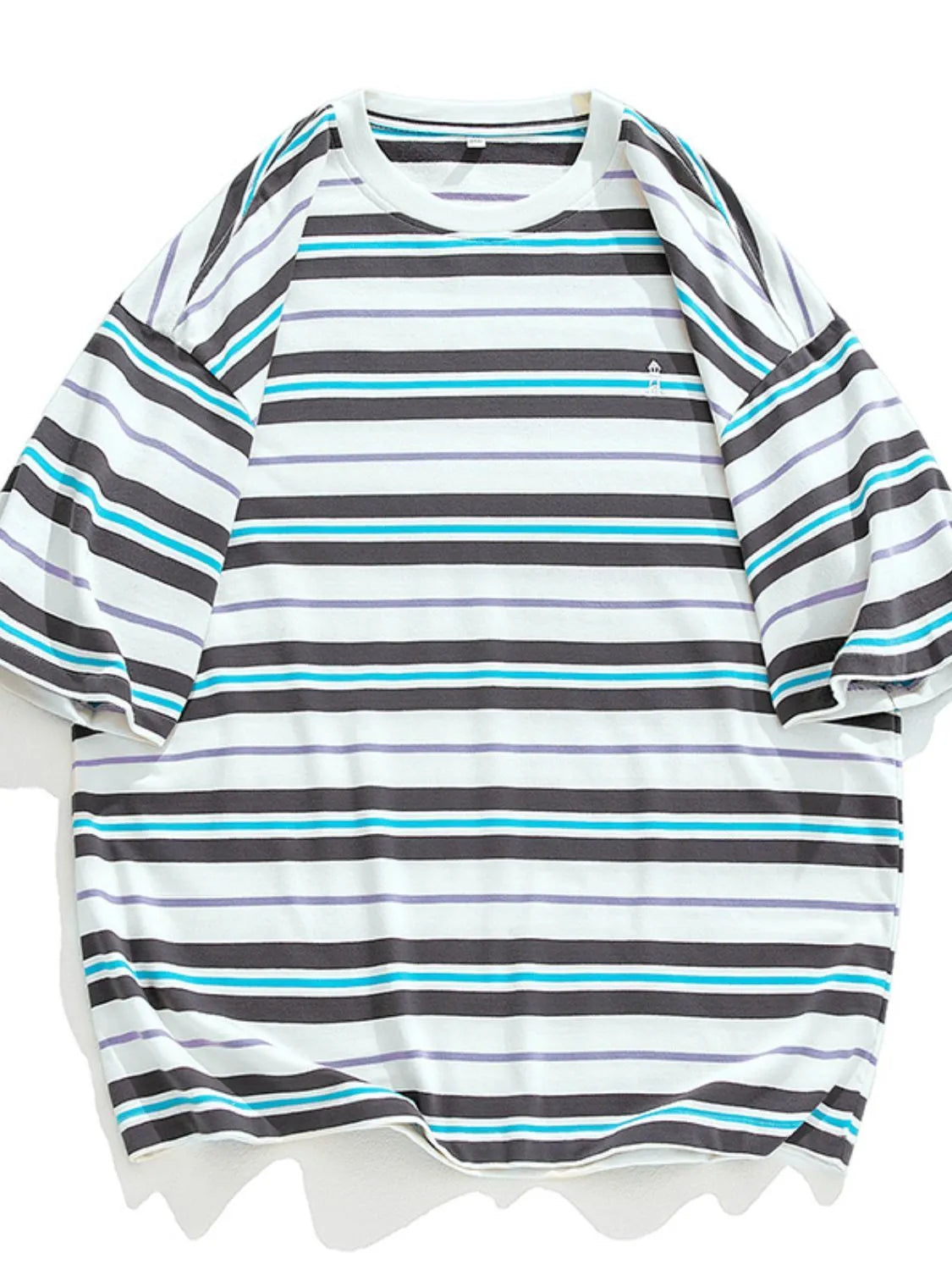 Mens Oversized Fit Half Sleeve Stripe T-Shirt T-shirts Trendsi