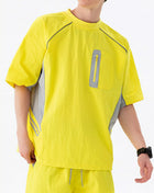 Men's Contrast Round Neck Half Sleeve Active T-Shirt Yellow Trendsi