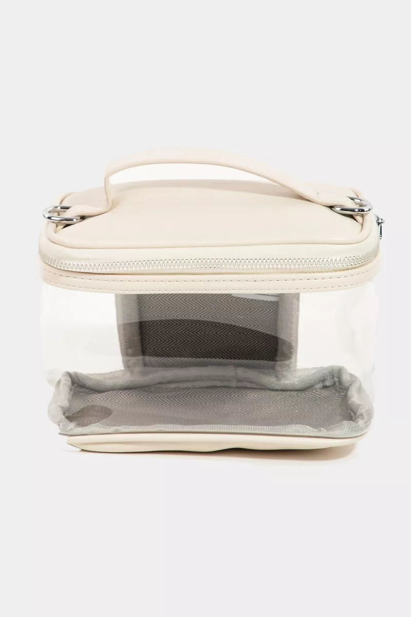 Boxy See Through Rectangle Crossbody Bag Ivory one size Bag Trendsi