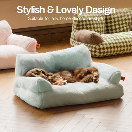 Sky Blue Plush Pet Bed