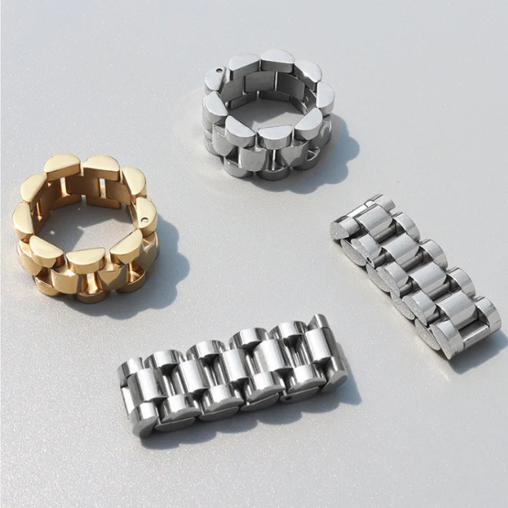 Sandblasted Plated Titanium Steel Ring Trendsi