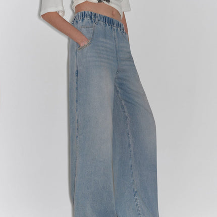 "Dream Street" Cool Lyocell Denim Drape Relaxed Elastic Waist