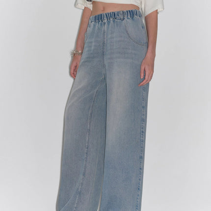 "Dream Street" Cool Lyocell Denim Drape Relaxed Elastic Waist