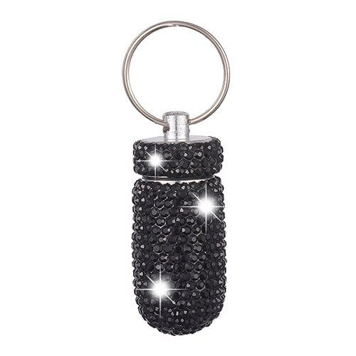 Car Storage Box Bottle Bling Organizer Pill Box Automobile Accessories For Car Interior / Hanging With Key Ring