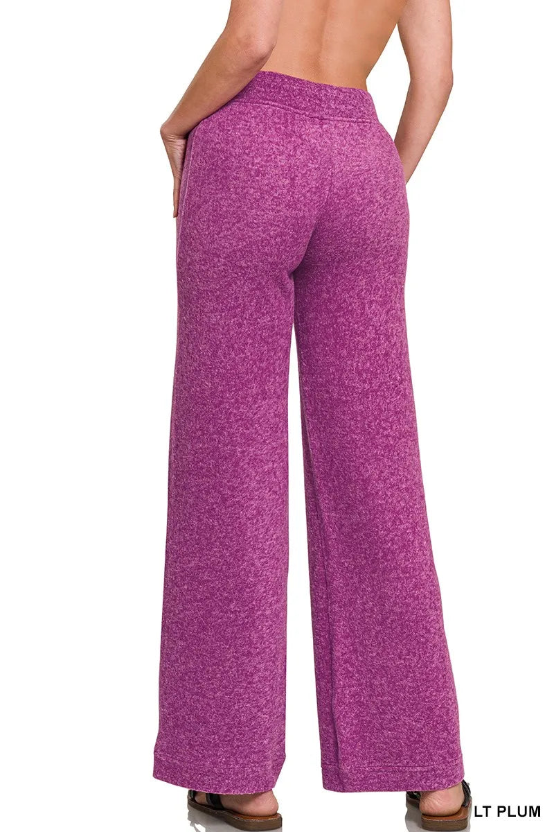 Zenana Soft Brushed Hacci Pants Trendsi