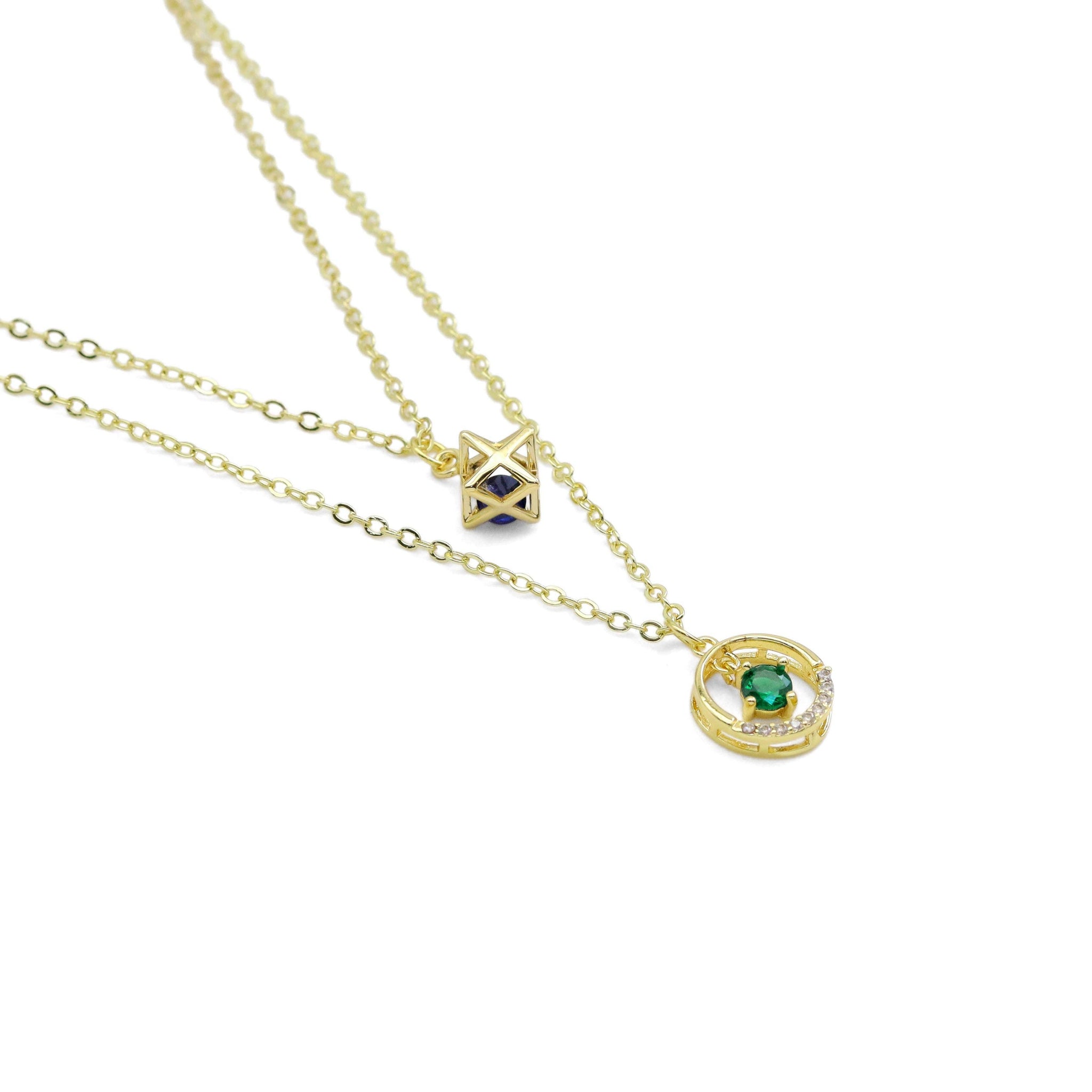 Dainty Chain Layering Necklace with Star and Coin Necklace, Sku#EF534