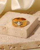 Beautiful Pearl Ring 18K Gold-Plated Gold Rings Trendsi