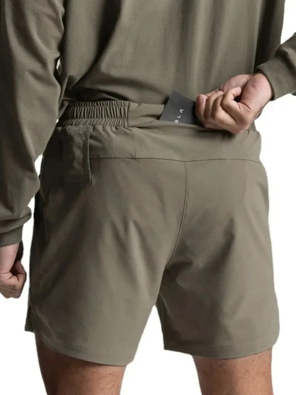 Men's Elastic Waist Active Short Shorts Sage Trendsi