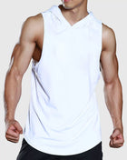 Men's Hooded Sleeveless Tank White Trendsi