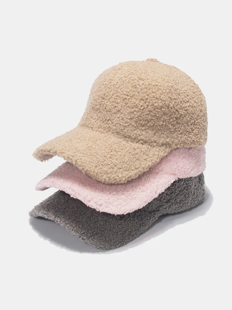 Sherpa Solid Color Baseball Cap Trendsi