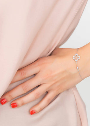 Open Clover Bracelet Plated - 22K Gold, Rose Gold, Rhodium