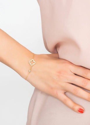 Open Clover Bracelet Plated - 22K Gold, Rose Gold, Rhodium