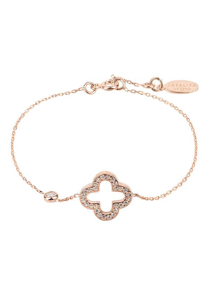 Open Clover Bracelet Plated - 22K Gold, Rose Gold, Rhodium