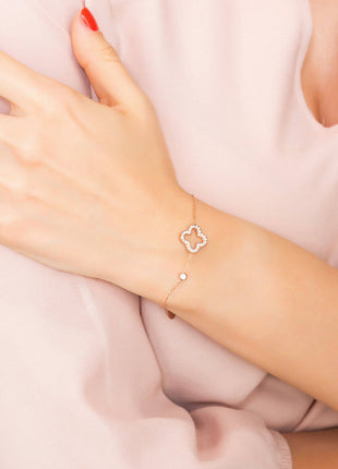 Open Clover Bracelet Plated - 22K Gold, Rose Gold, Rhodium