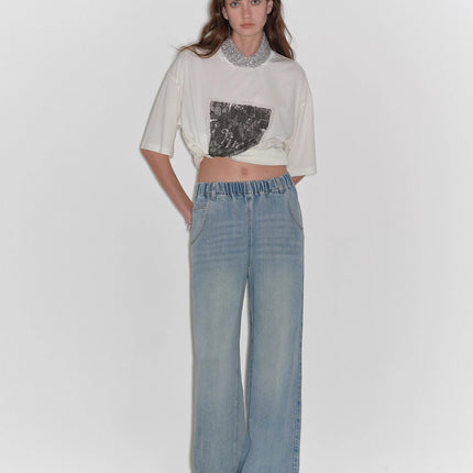 "Dream Street" Cool Lyocell Denim Drape Relaxed Elastic Waist