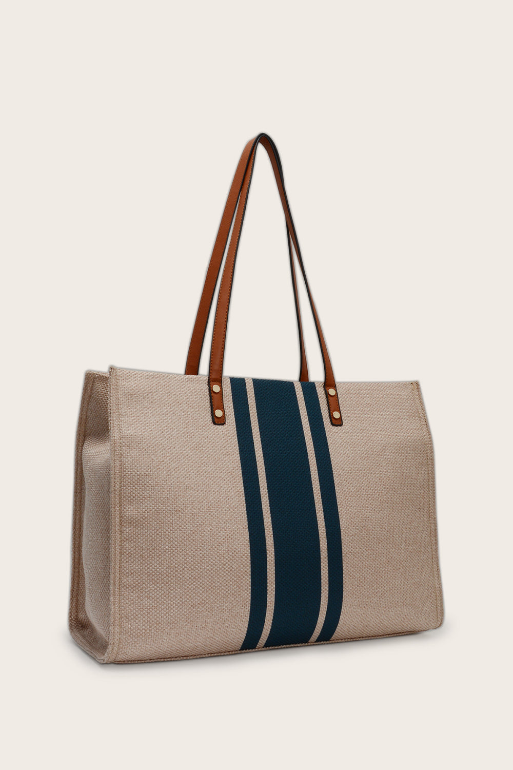 Navy Stripe Linen Tote Bags Trendsi
