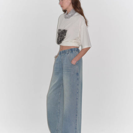 "Dream Street" Cool Lyocell Denim Drape Relaxed Elastic Waist