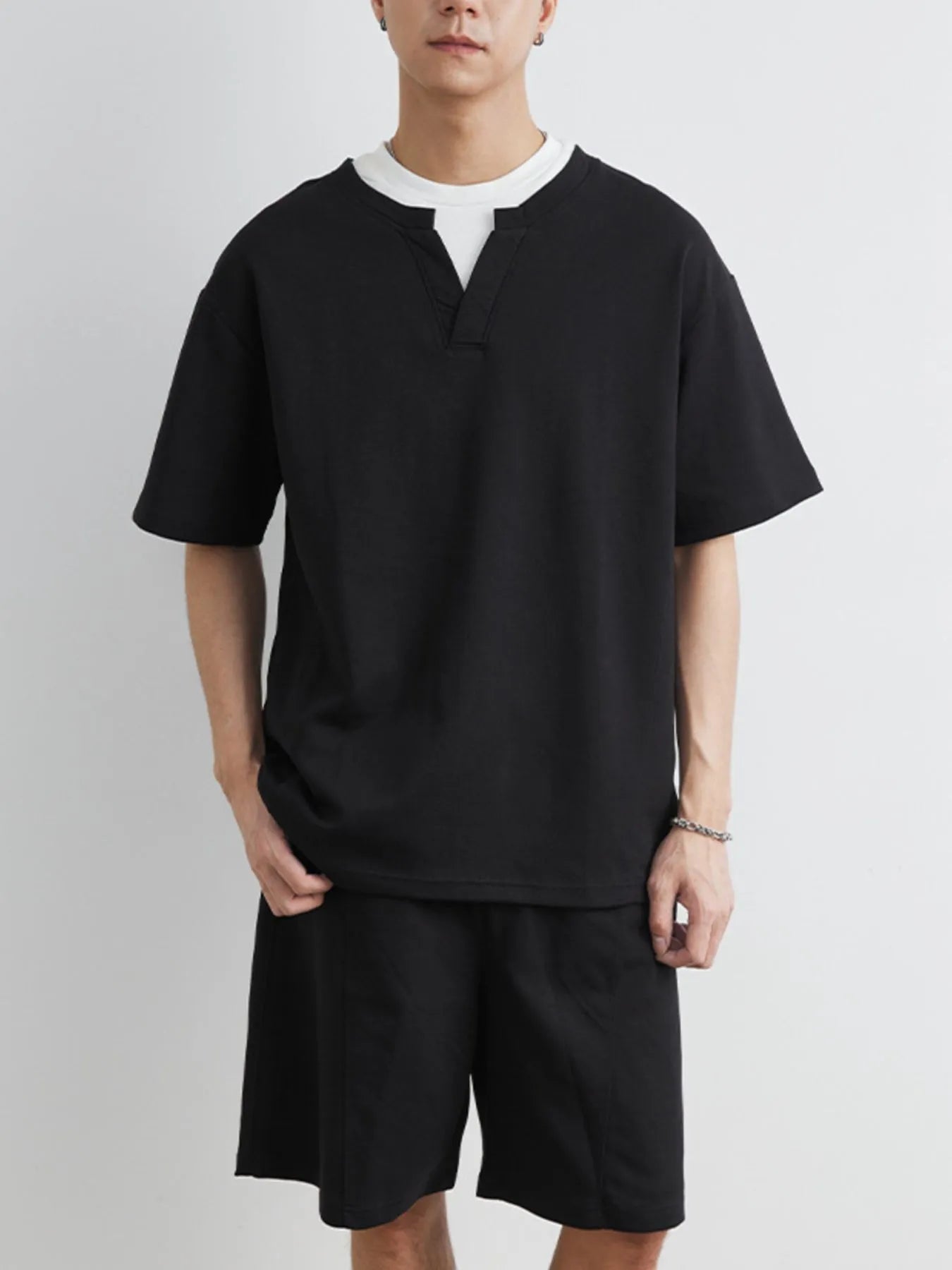 Mens Half Sleeve Top & Shorts Set Loungewear Trendsi