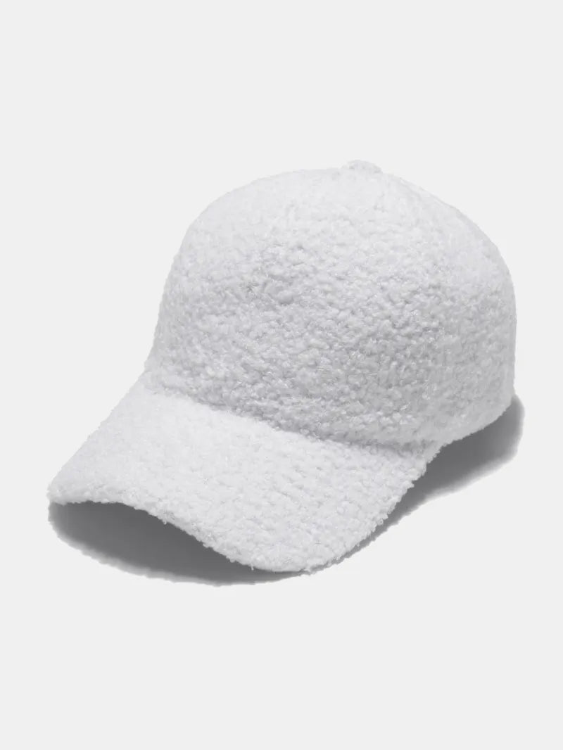Sherpa Solid Color Baseball Cap White One Size Trendsi