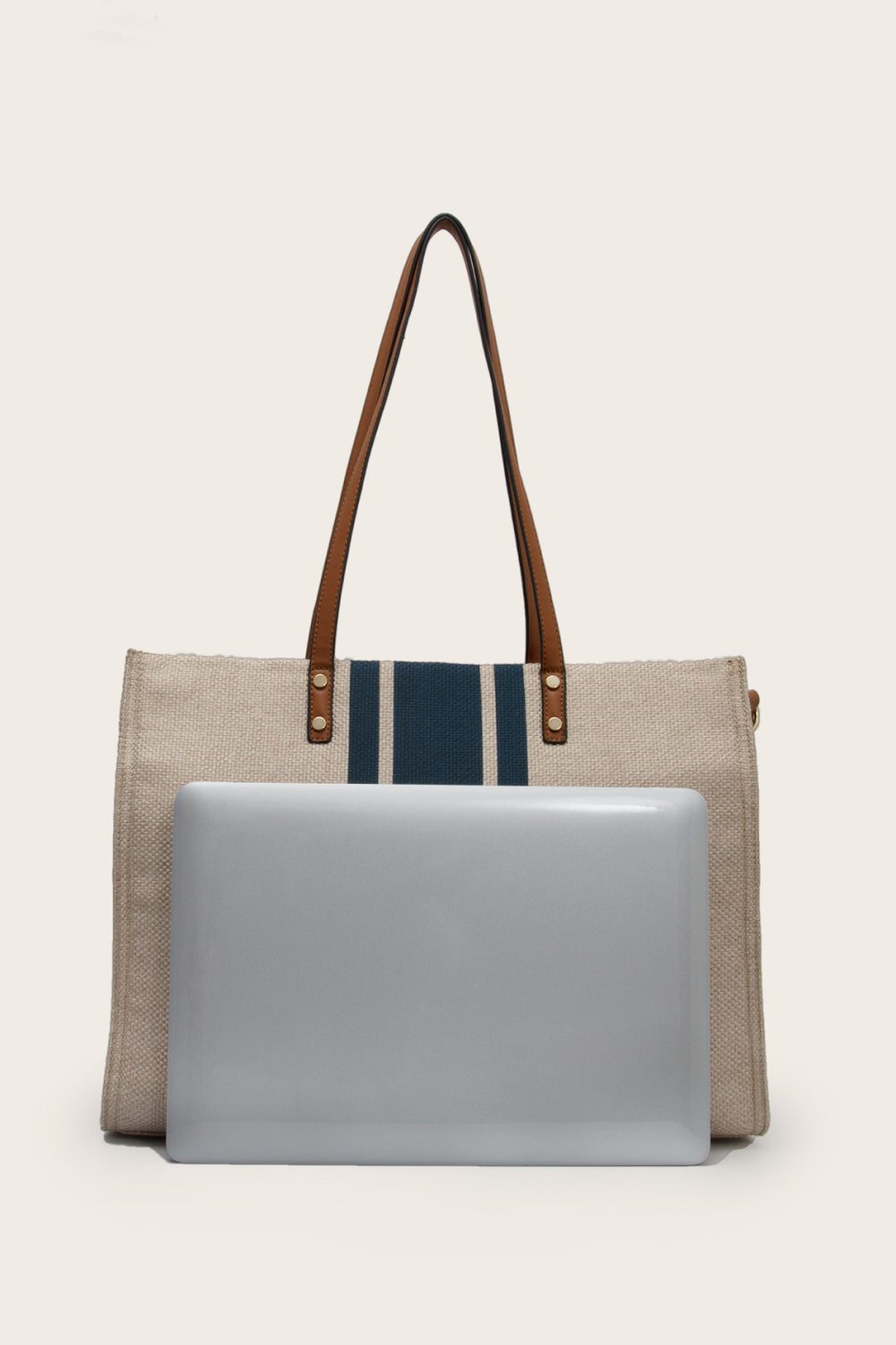 Navy Stripe Linen Tote Bags Trendsi