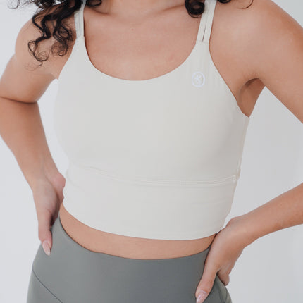 I Am Confident White Cropped Tank