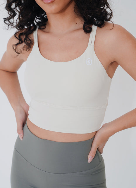 I Am Confident White Cropped Tank L Tops KIMITH BRAND