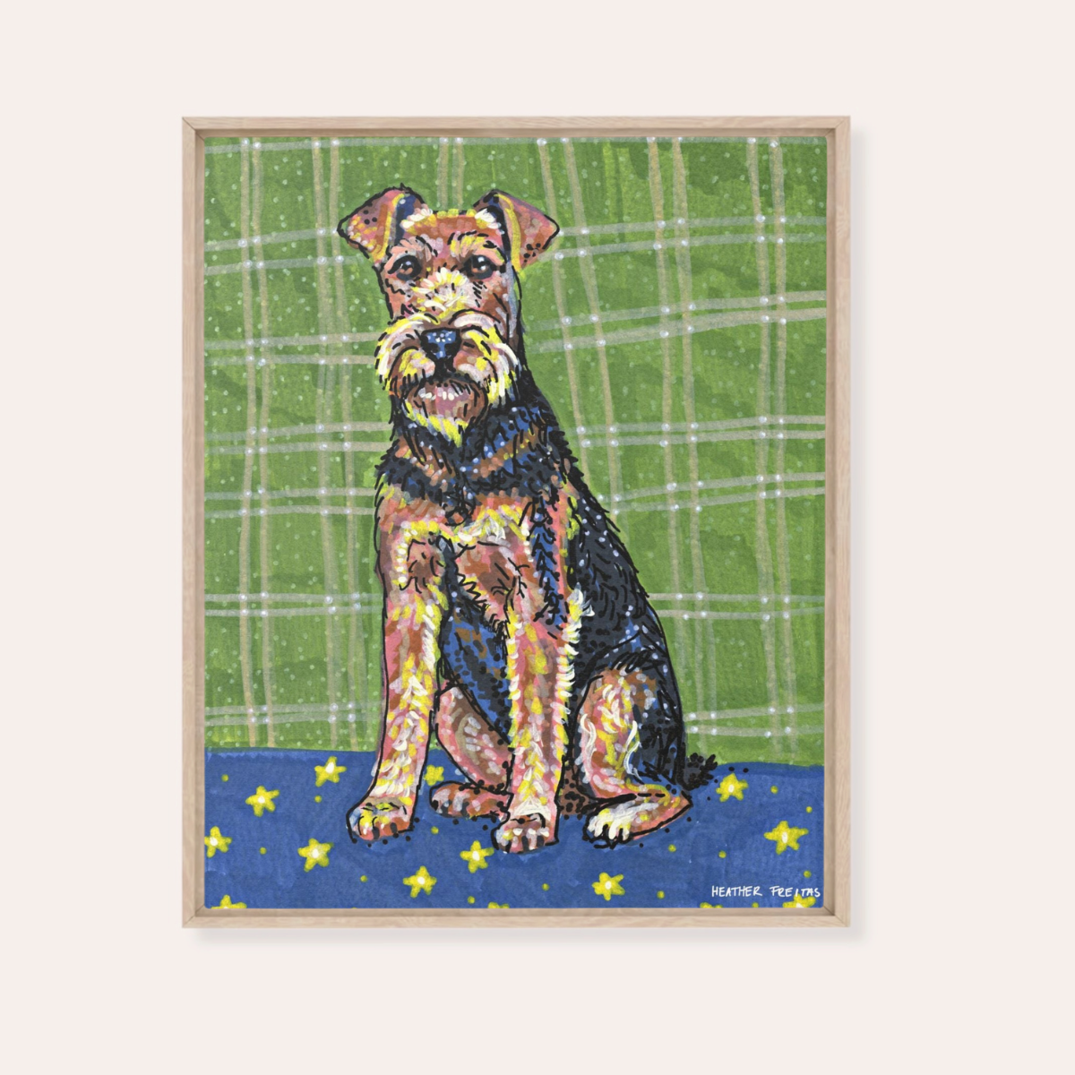 Airedale Terrier Framed Fine Art Canvas Print