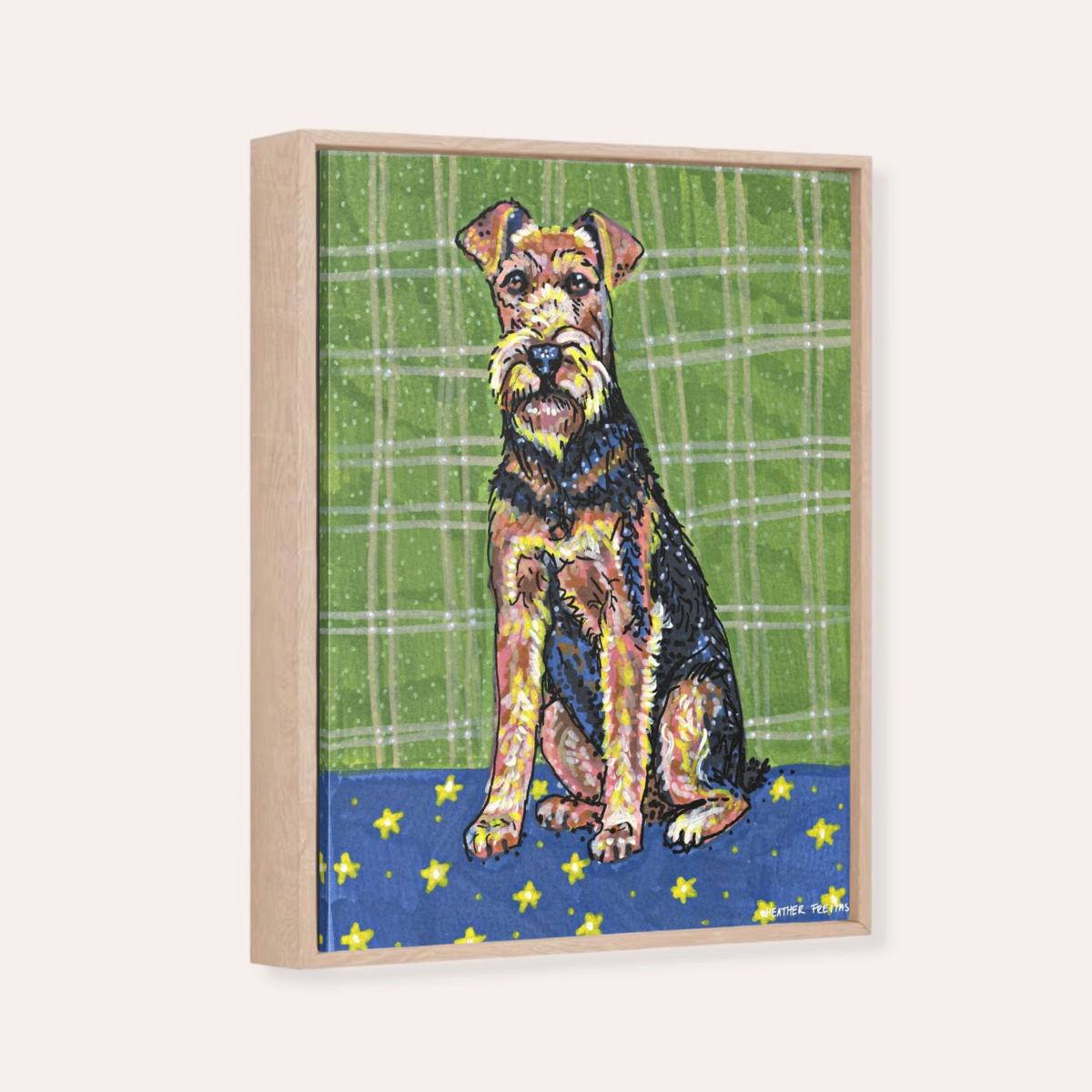 Airedale Terrier Framed Fine Art Canvas Print