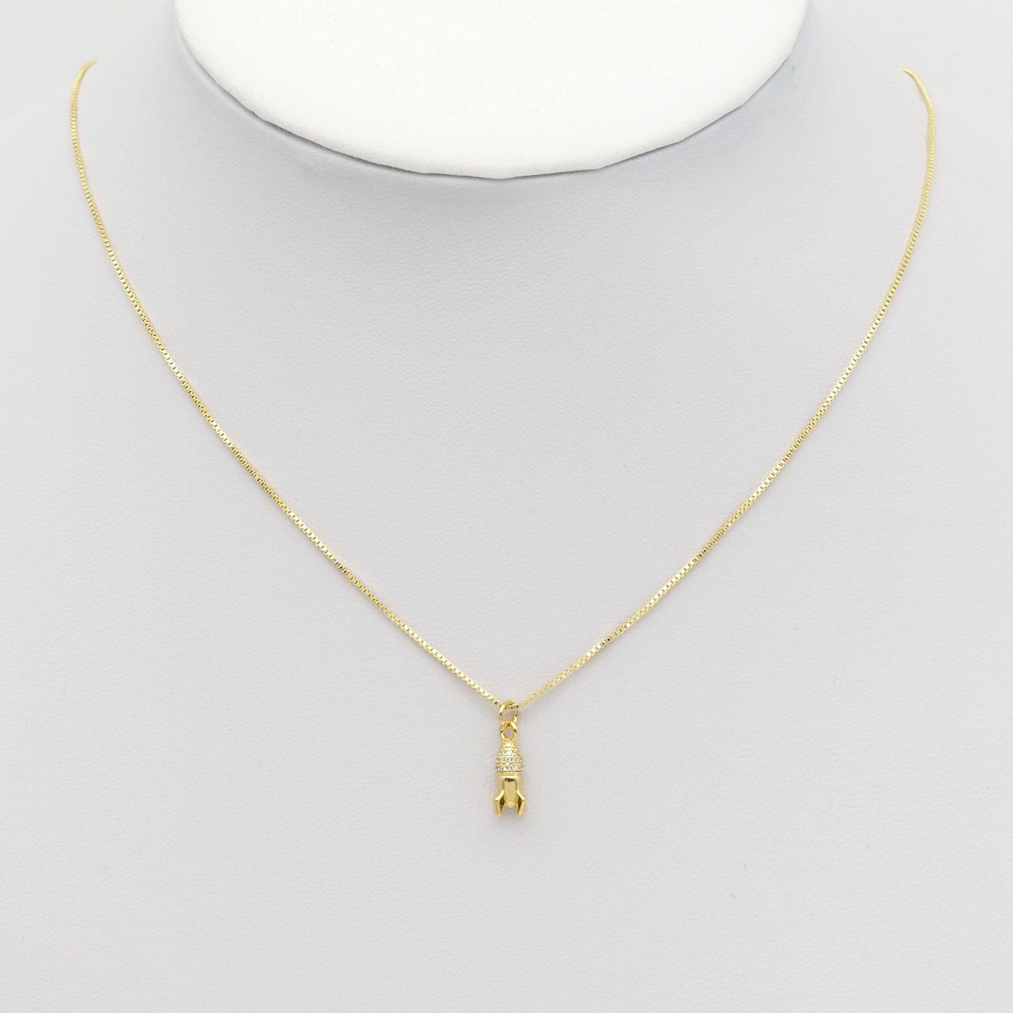Gold CZ Rocket Charm, Sku#Y872