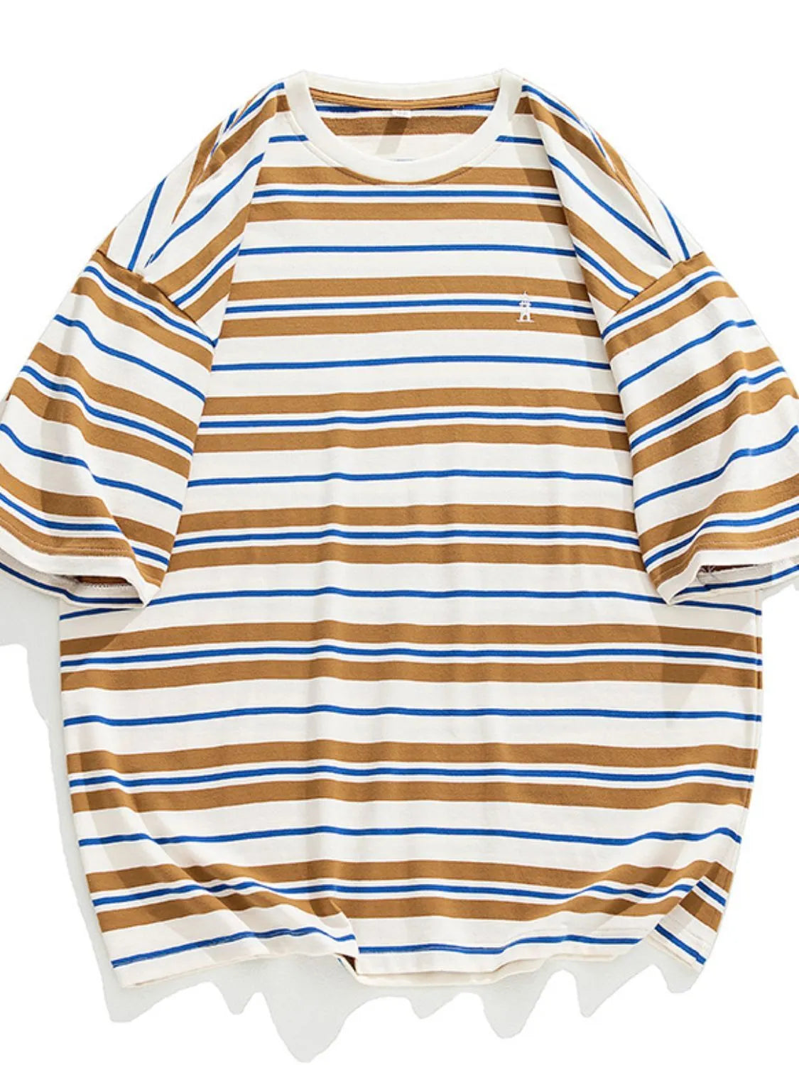 Mens Oversized Fit Half Sleeve Stripe T-Shirt T-shirts Trendsi