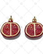 Enamel Pomegranate Charm,Sku#Y576