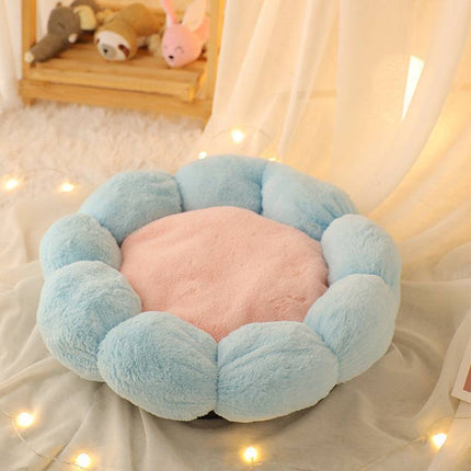 Autumn Winter Plus Velvet Thick Round Flower Cat Litter Kennel