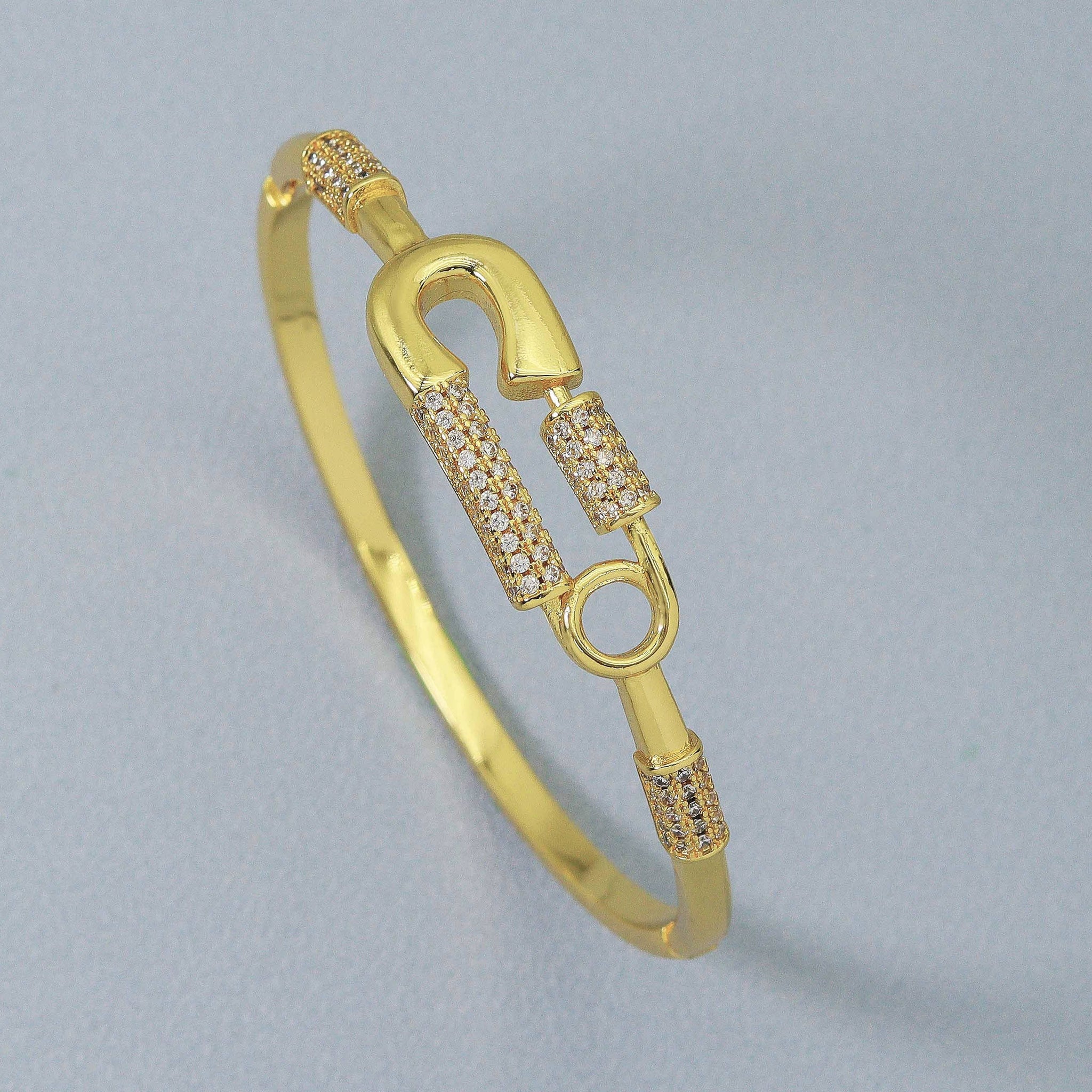 Safety Pin Pave Bracelet