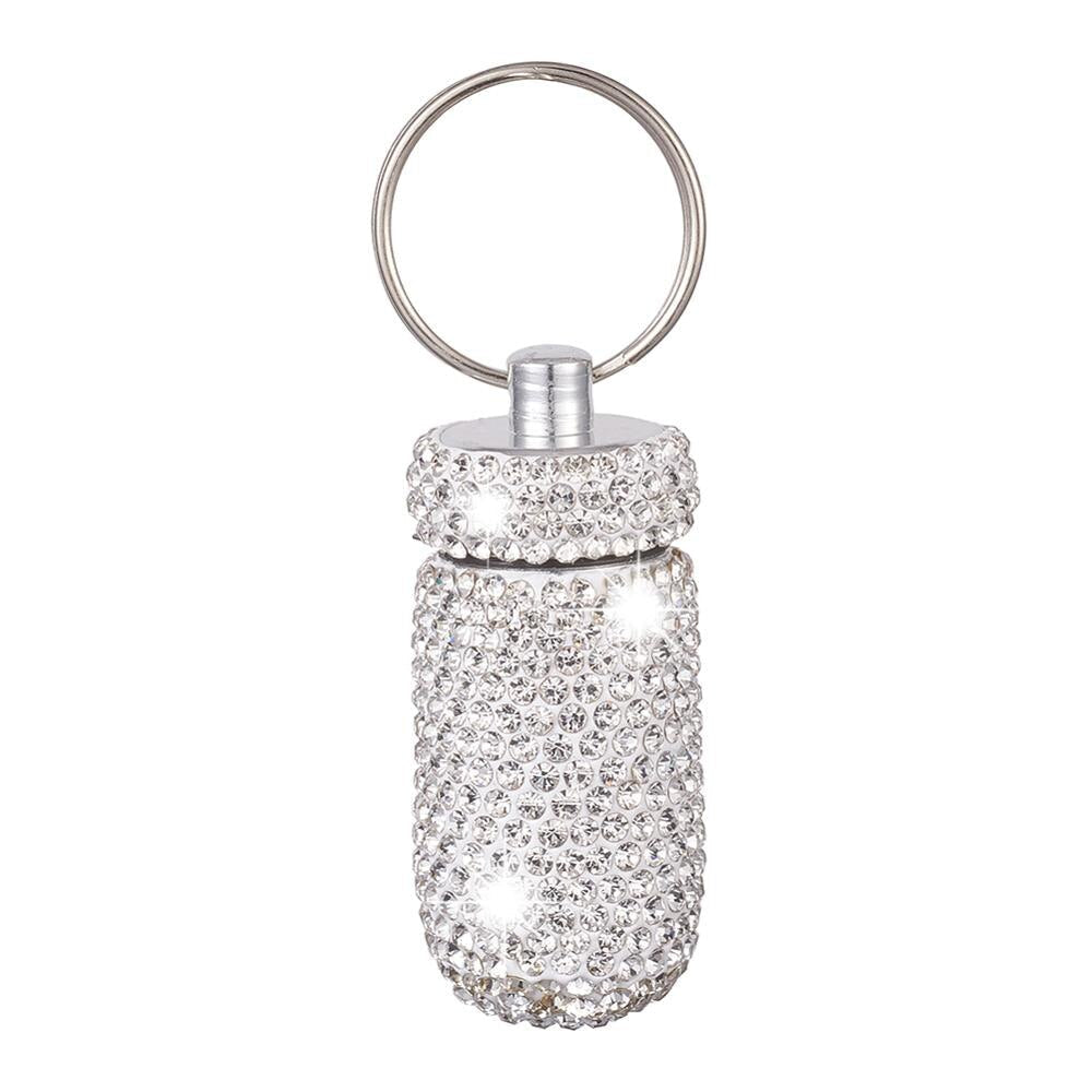 Car Storage Box Bottle Bling Organizer Pill Box Automobile Accessories For Car Interior / Hanging With Key Ring