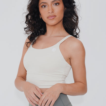 I Am Confident White Cropped Tank